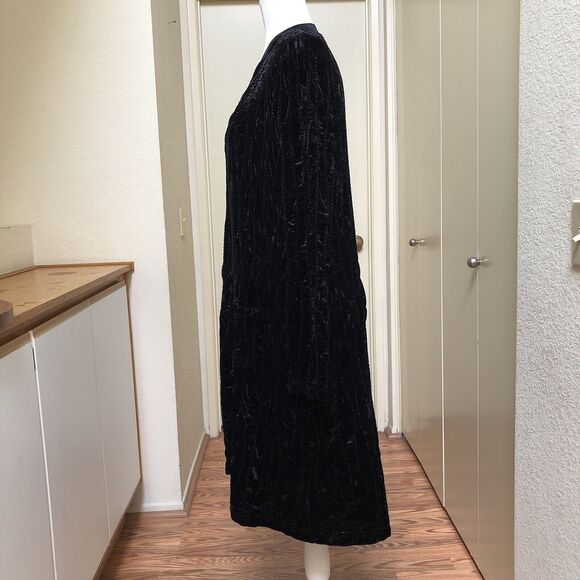 LOGO Lori Goldstein Duster Large Textured Velvet Cardigan Lagenlook Regencycore - Picture 3 of 14